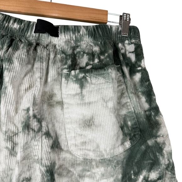 Without Walls Shorts Mens Medium Green White Tie Dye Elastic Waist Retro - Picture 6 of 13